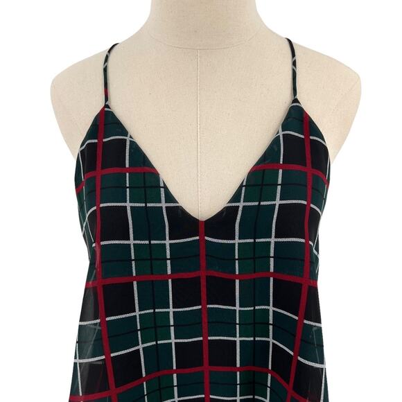 Lovers + Friends Poppy Cami Plaid Top Green Black Red Size S Small - Picture 4 of 11